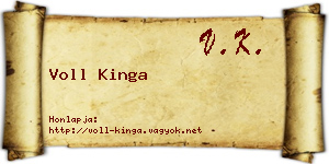 Voll Kinga névjegykártya